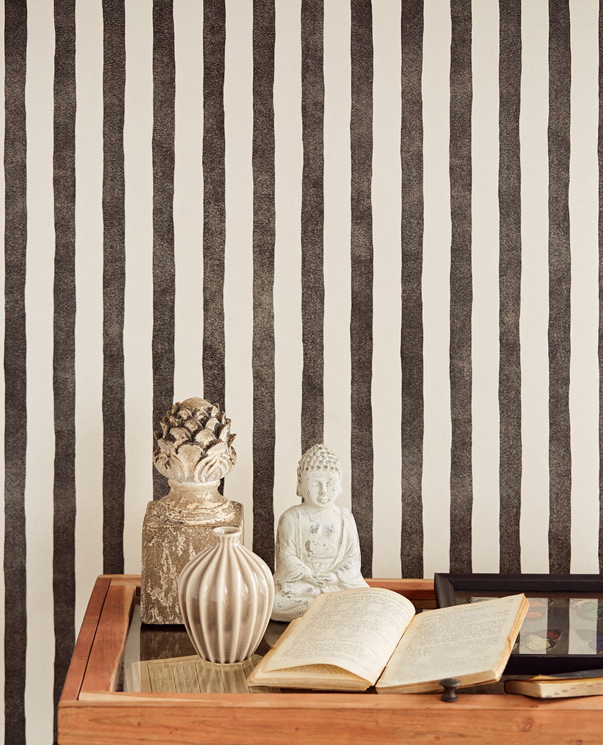 Eijffinger EJ377051 Ronja Charcoal Stripe Wallpaper