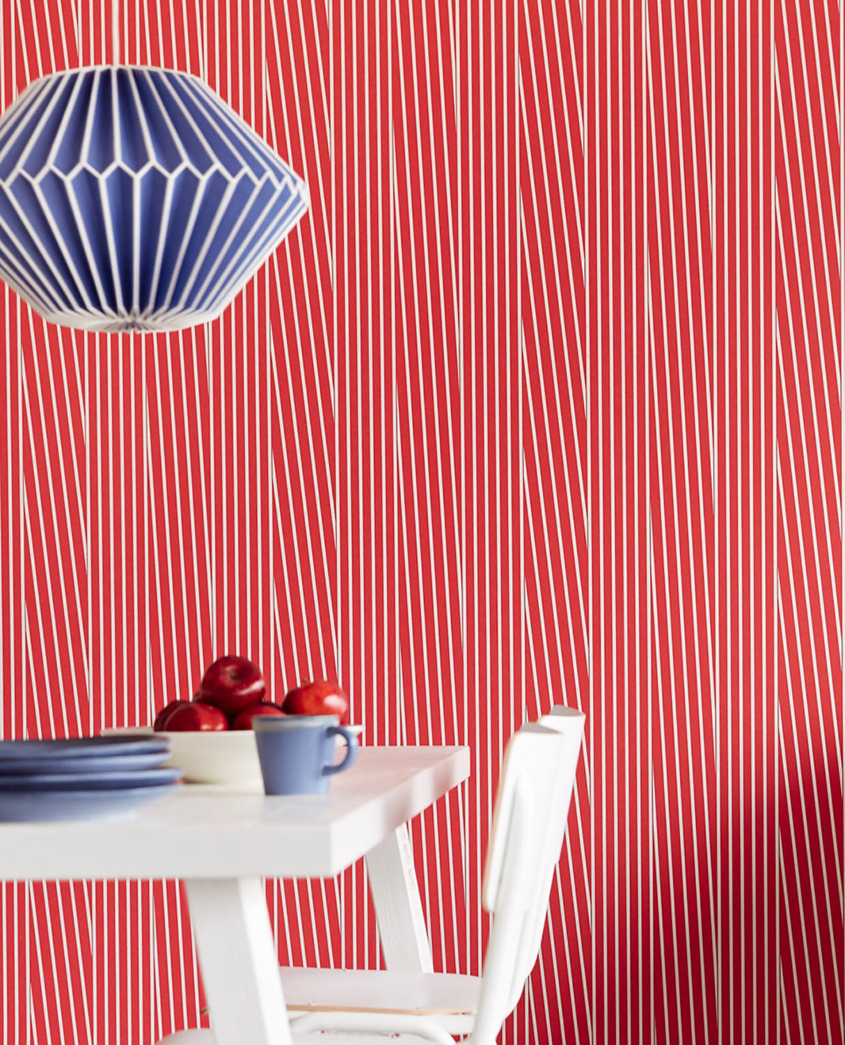 Eijffinger EJ377121 Maryam Red Modern Stripe Wallpaper