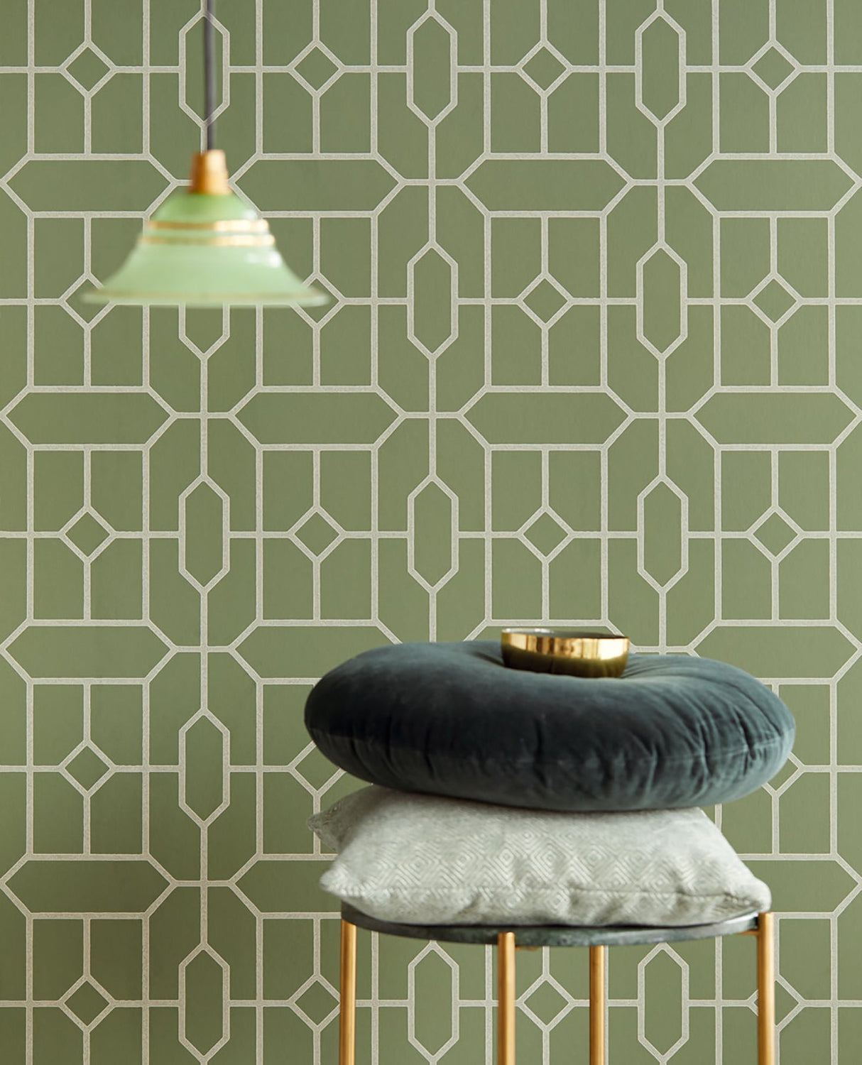 Eijffinger EJ382513 Johan Green Trellis Wallpaper