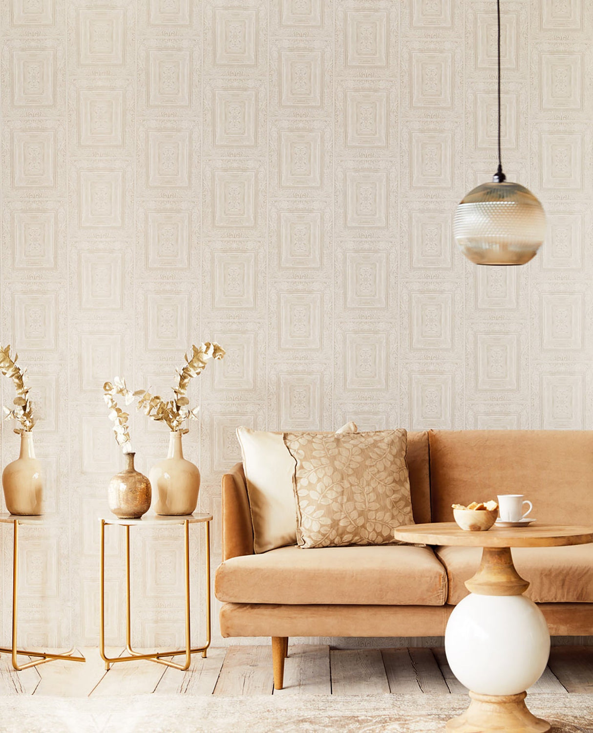 Eijffinger EJ382520 Olsson Off-White Wood Panel Wallpaper