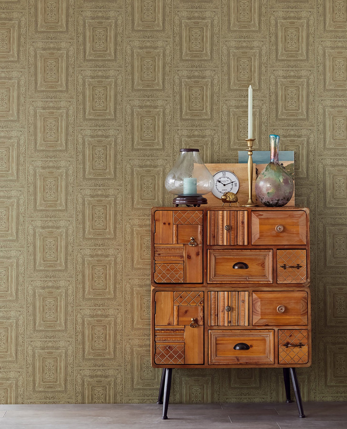 Eijffinger EJ382521 Olsson Moss Wood Panel Wallpaper