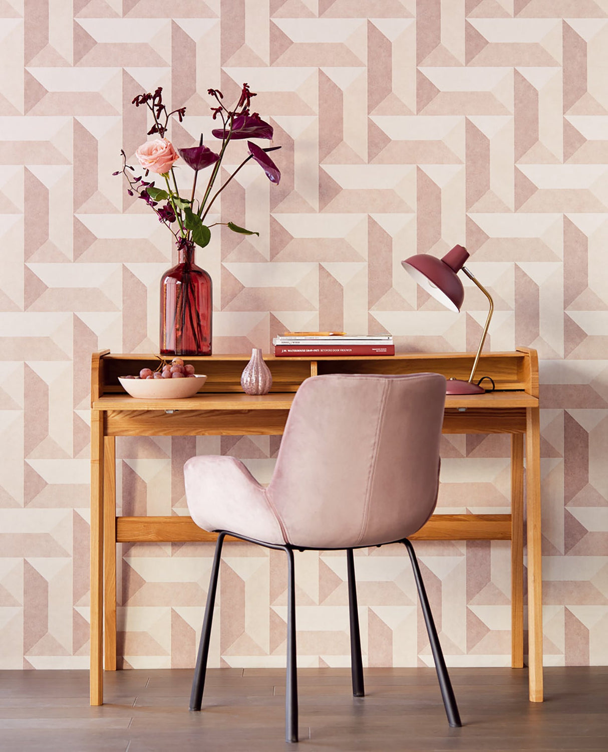 Eijffinger EJ382571 Sigge Light Pink Geometric Wallpaper