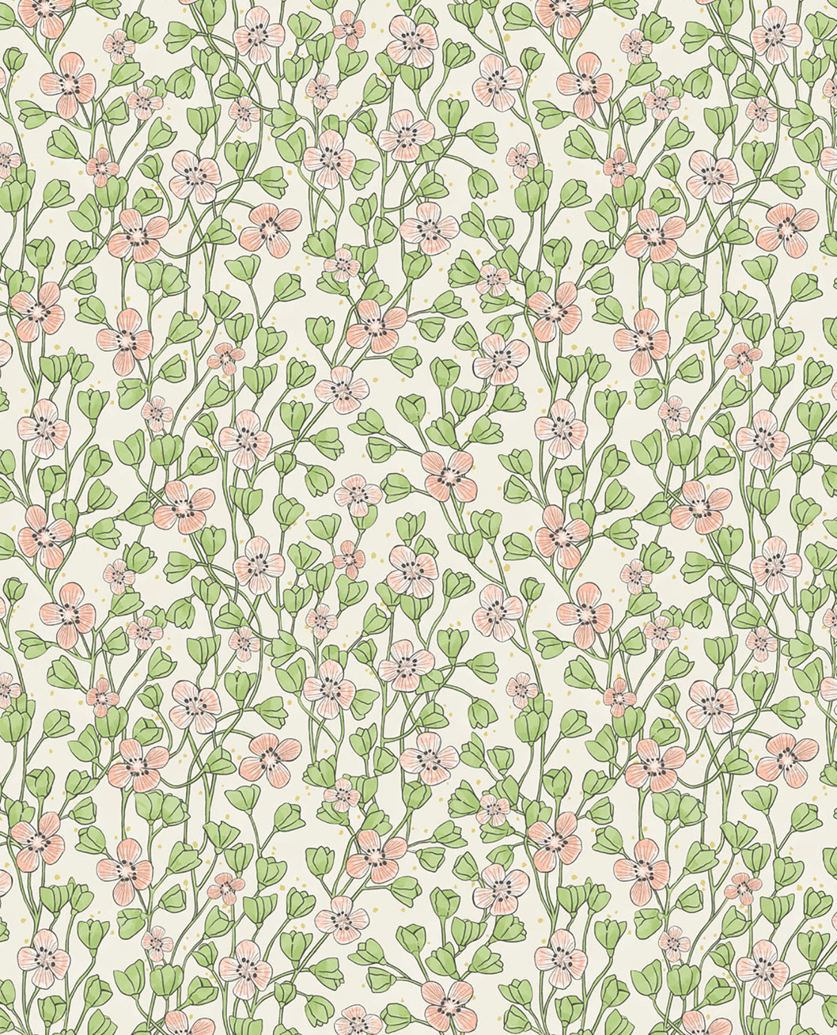 Eijffinger EJ383530 Maja Light Pink Miniature Floral Wallpaper