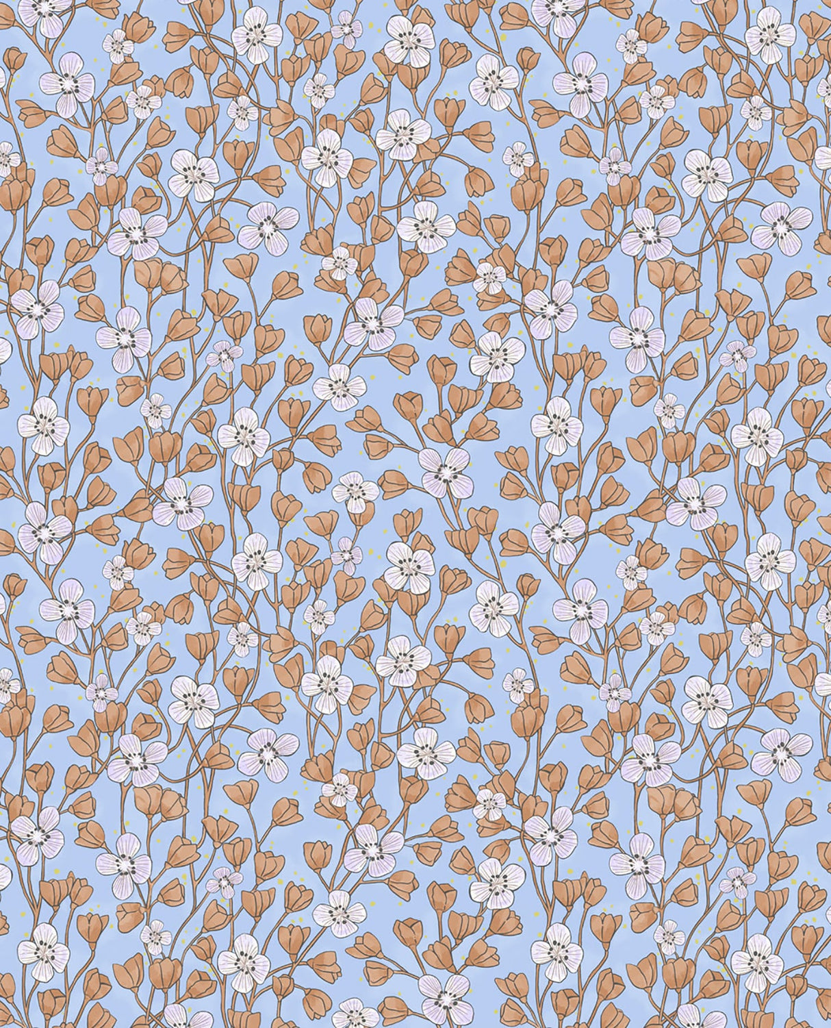 Eijffinger EJ383533 Maja Periwinkle Miniature Floral Wallpaper