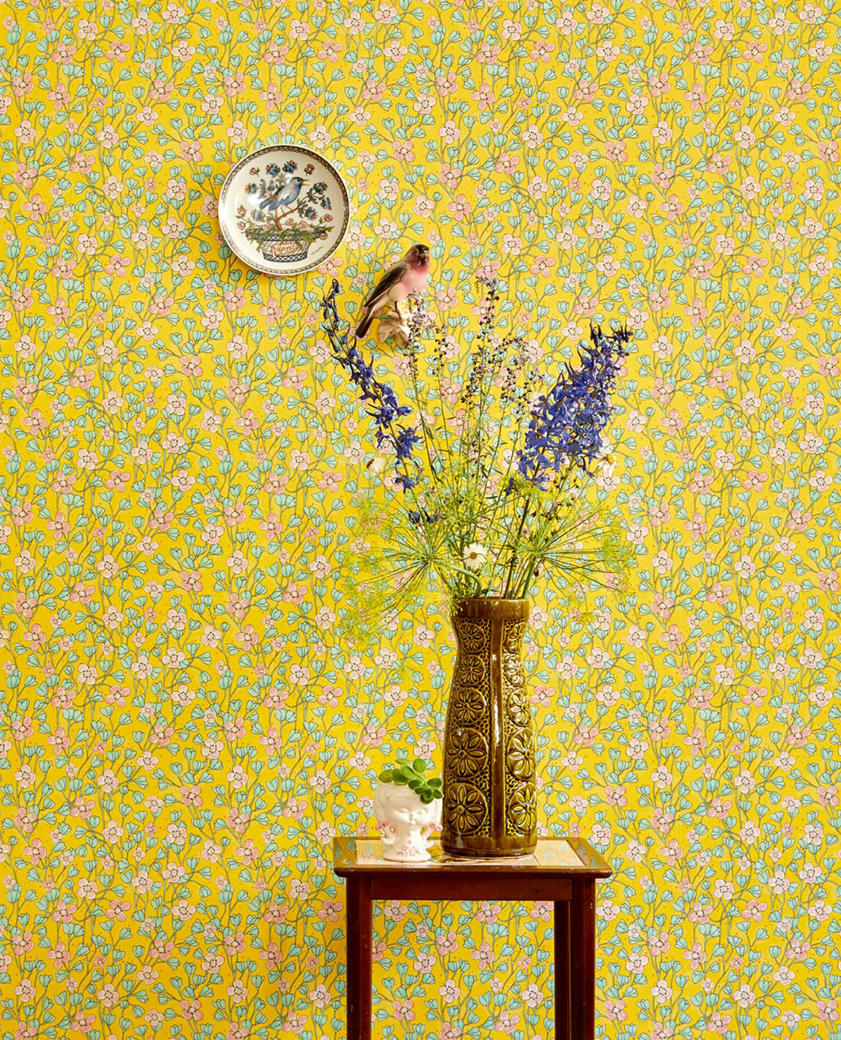 Eijffinger EJ383536 Maja Mustard Miniature Floral Wallpaper