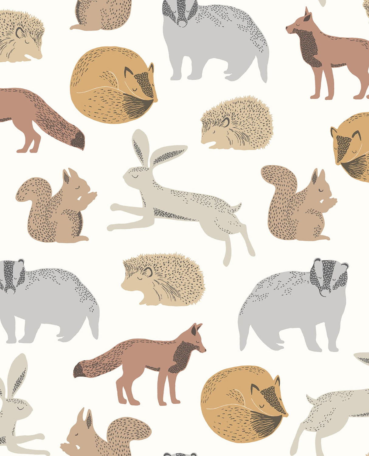 Eijffinger EJ399050 Mickel Brown Animals Wallpaper
