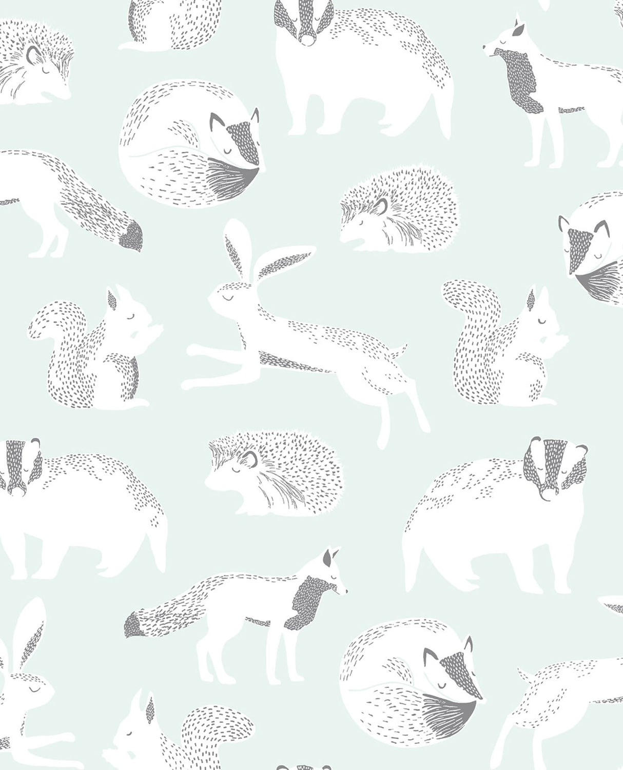 Eijffinger EJ399061 Mickel Off-White Animals Wallpaper