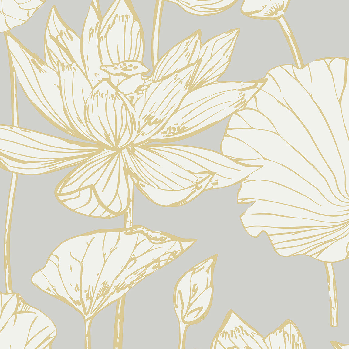 Etten Studios ET10906 Water Lily Floral Wallpaper