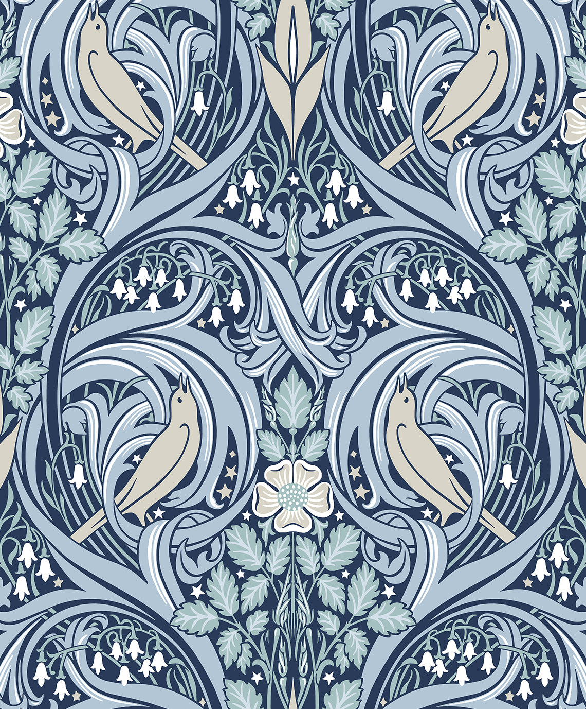 Etten Studios ET12202 Bird Scroll Wallpaper