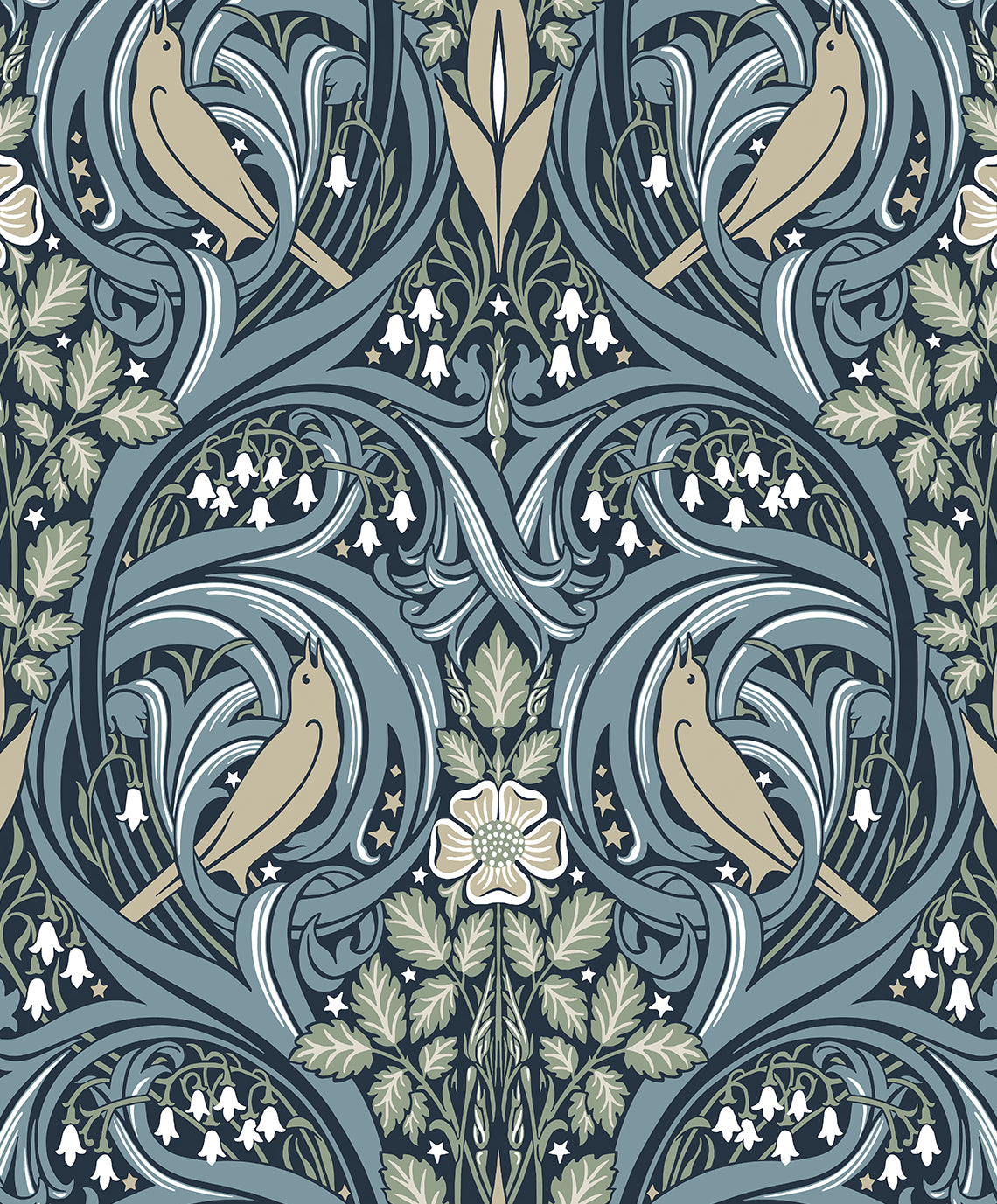 Etten Studios ET12212 Bird Scroll Wallpaper