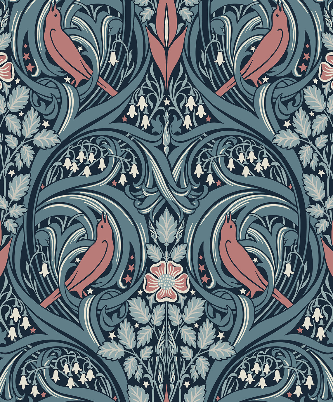 Etten Studios ET12222 Bird Scroll Wallpaper