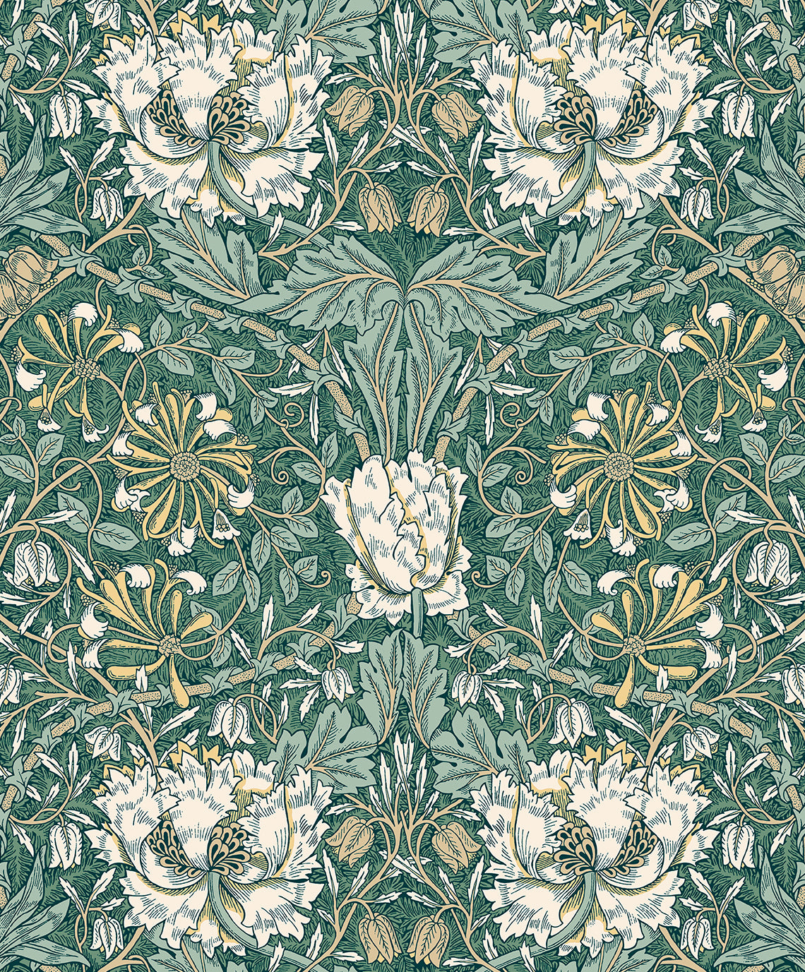 Etten Studios ET12604 Ogee Flora Wallpaper