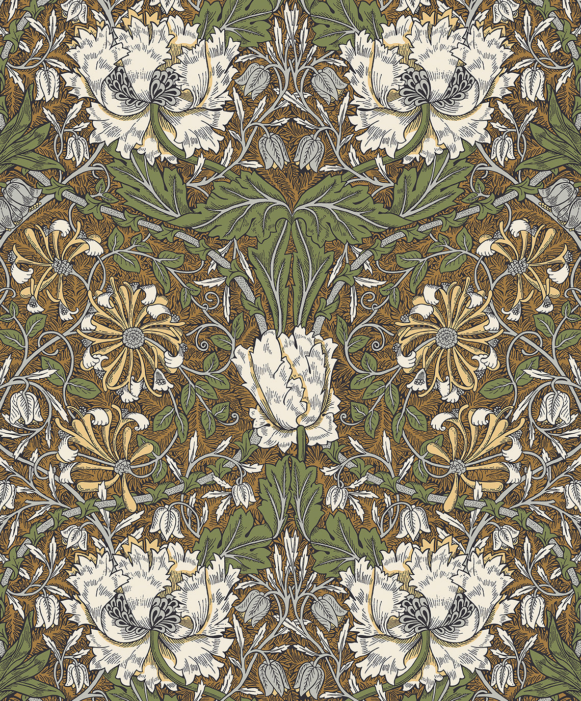Etten Studios ET12606 Ogee Flora Wallpaper