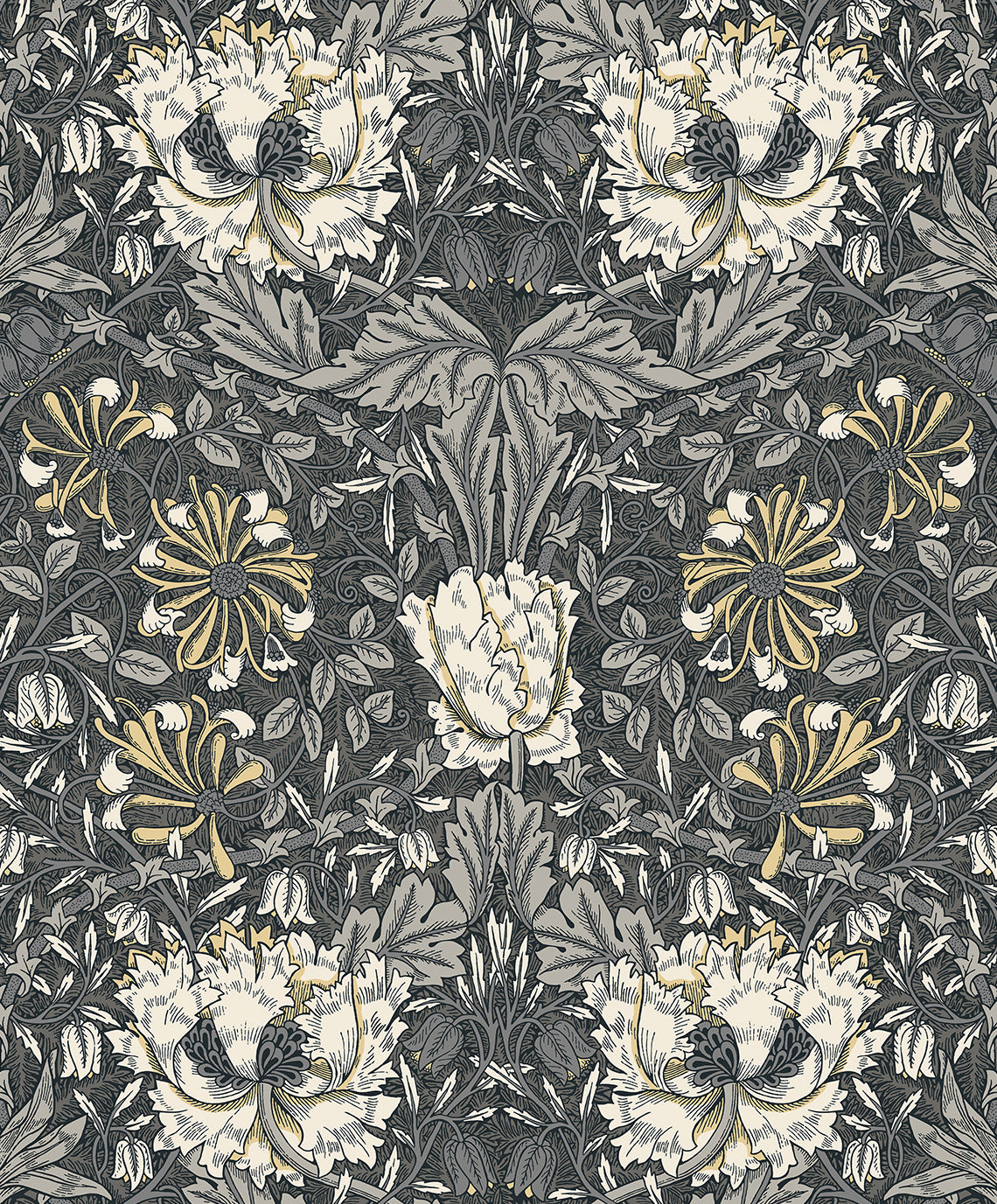 Etten Studios ET12608 Ogee Flora Wallpaper