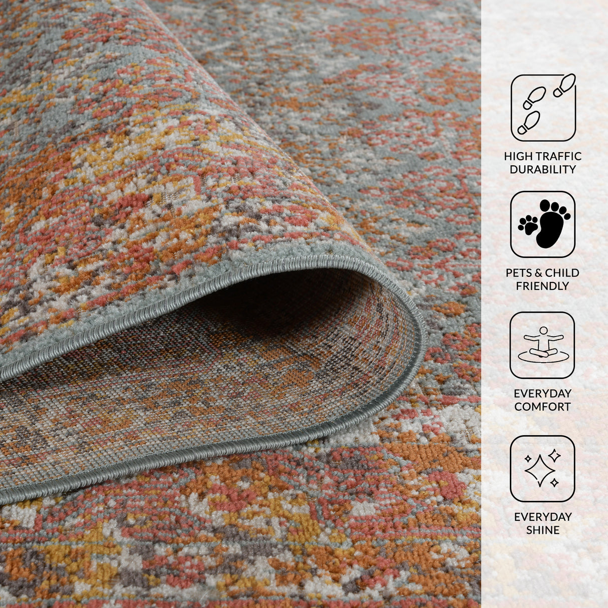 Amer Rugs ETE-15 Eternal Farmhouse Bordered /Rust Area Rug