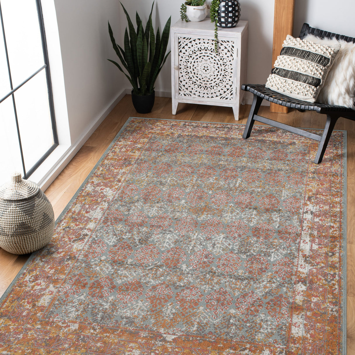 Amer Rugs ETE-15 Eternal Farmhouse Bordered /Rust Area Rug