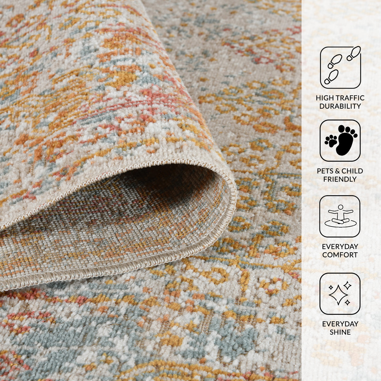 Amer Rugs ETE-16 Eternal Farmhouse Bordered /Rust Area Rug