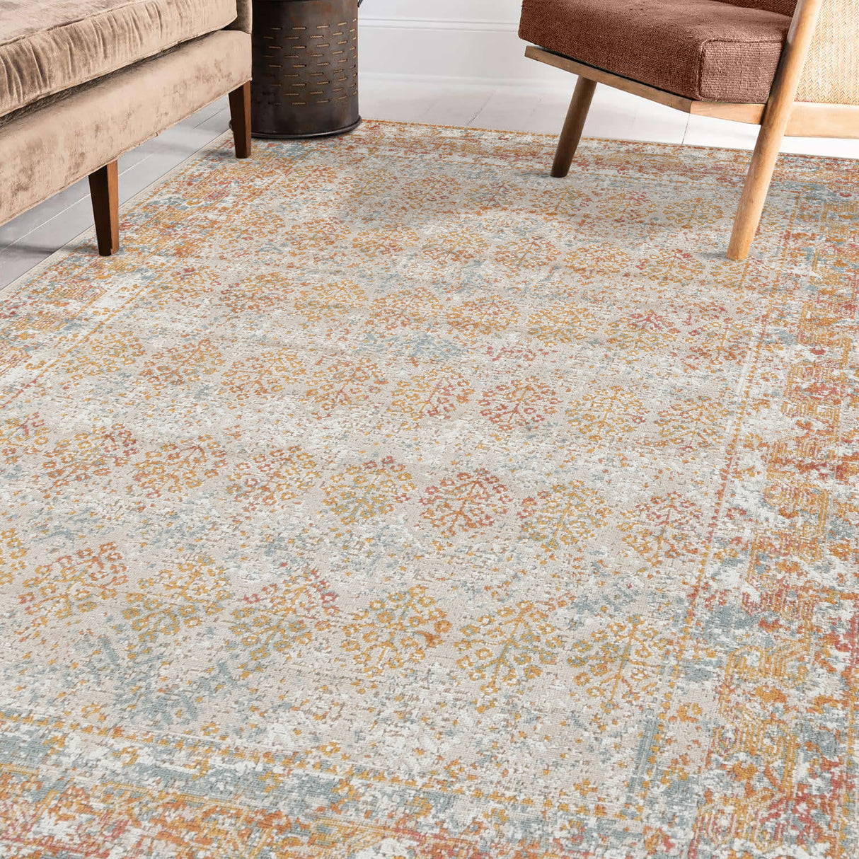 Amer Rugs ETE-16 Eternal Farmhouse Bordered /Rust Area Rug