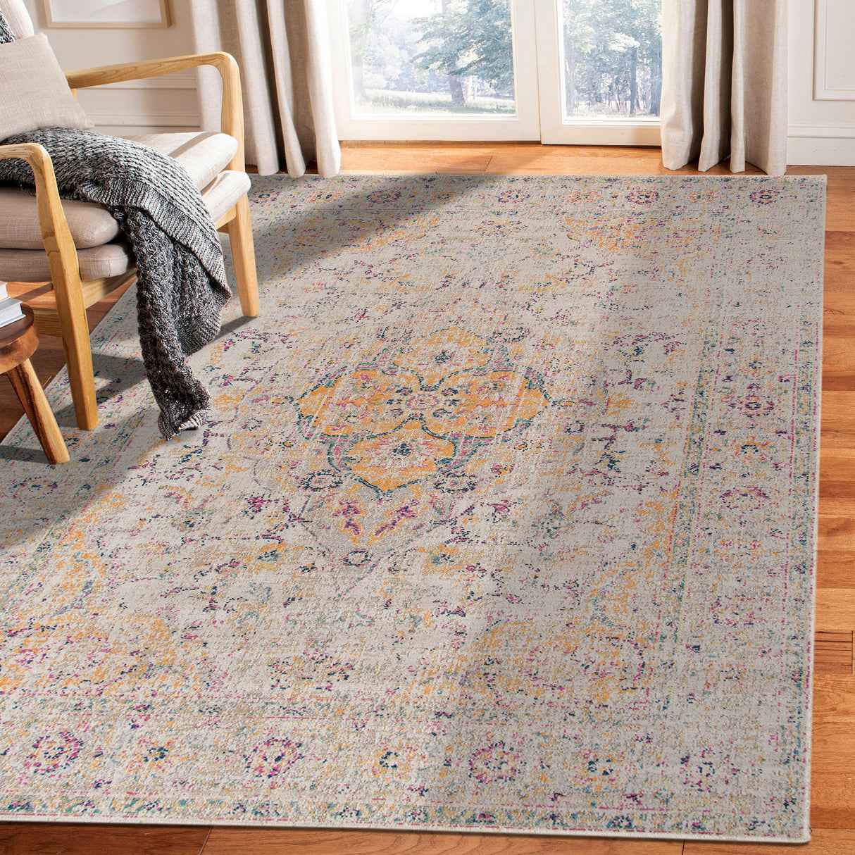 Amer Rugs ETE-2 Eternal Farmhouse Oriental /Yellow Area Rug