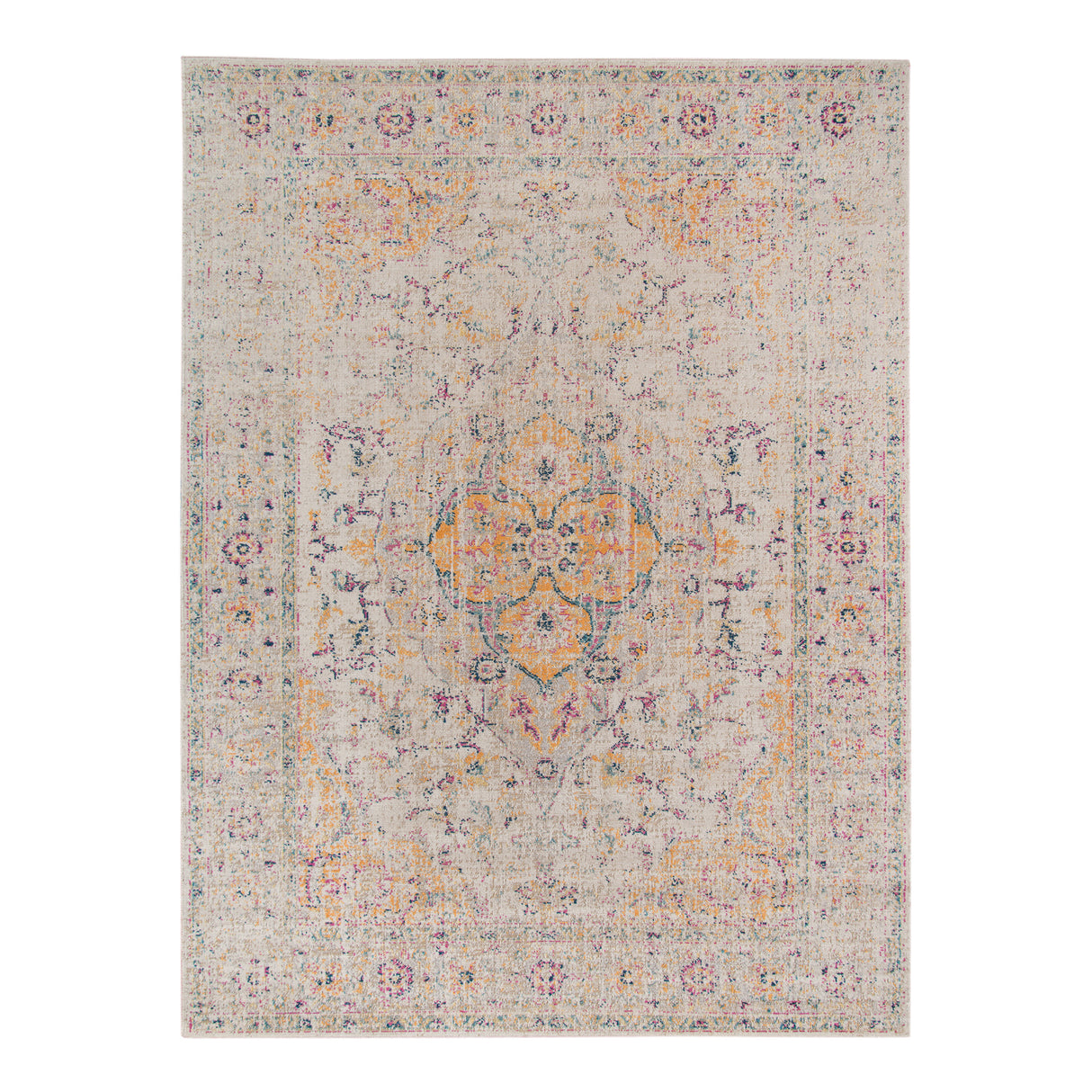 Amer Rugs ETE-2 Eternal Farmhouse Oriental /Yellow Area Rug