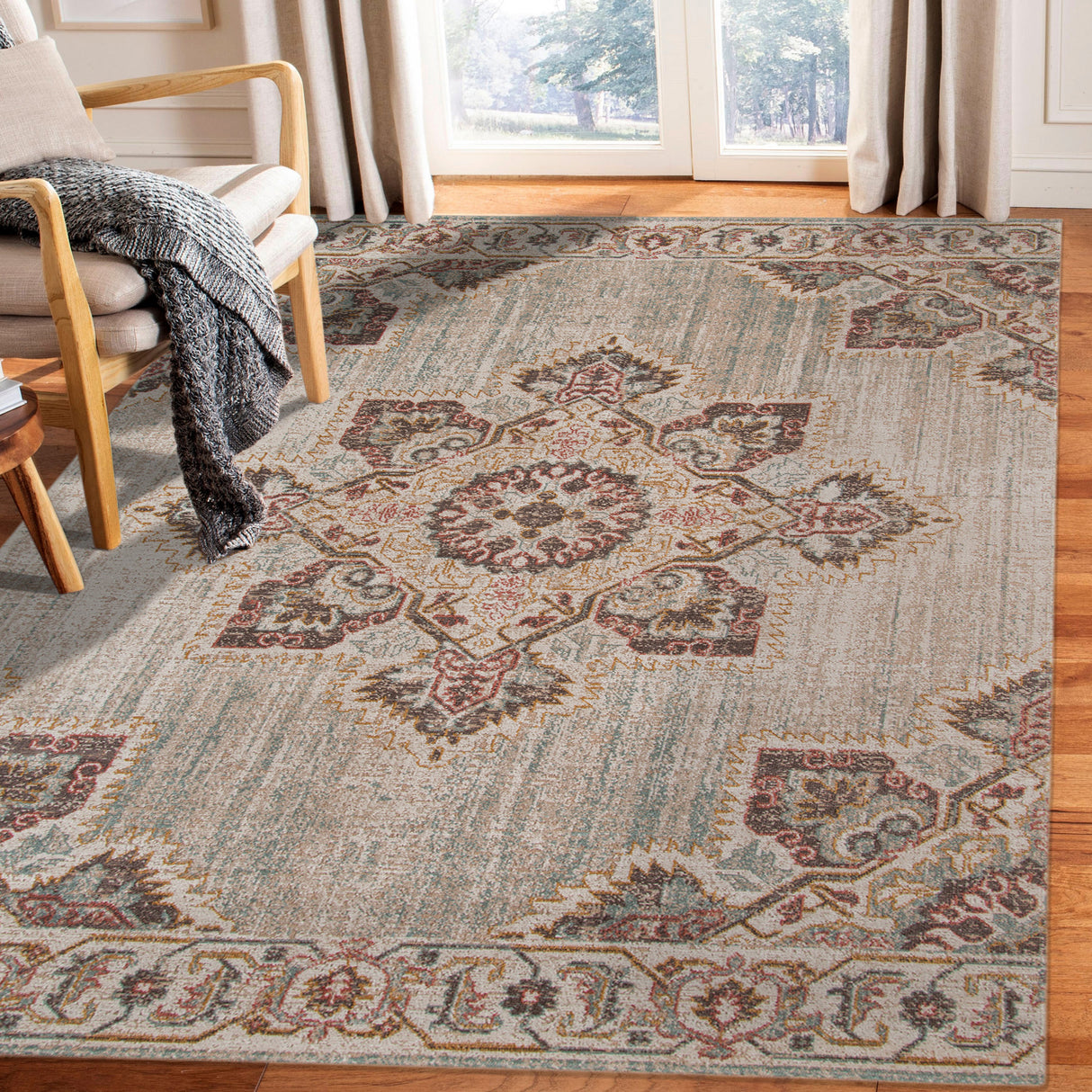 Amer Rugs ETE-20 Eternal Farmhouse Medallion /Sand Area Rug