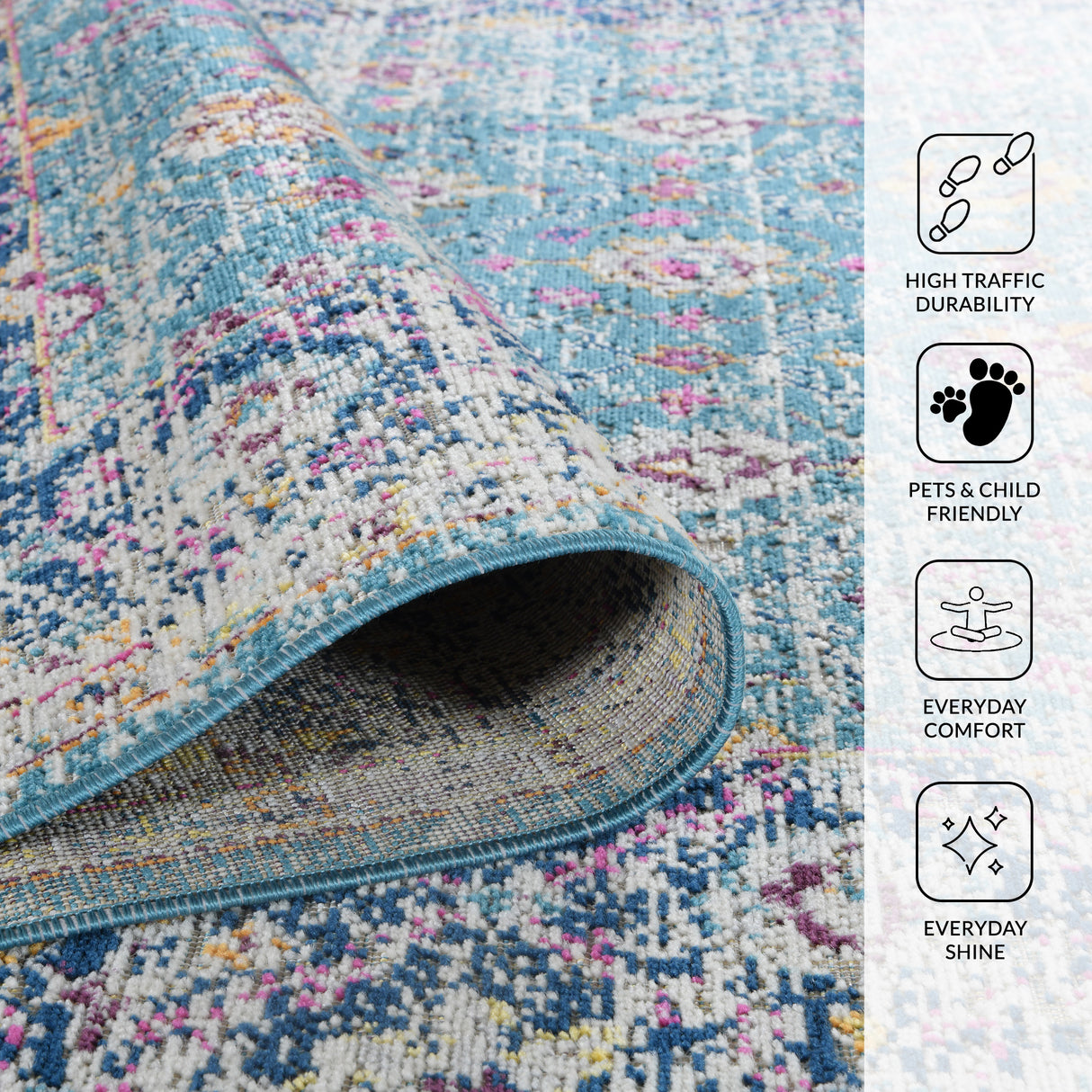 Amer Rugs ETE-28 Eternal Farmhouse Floral /Blue Area Rug