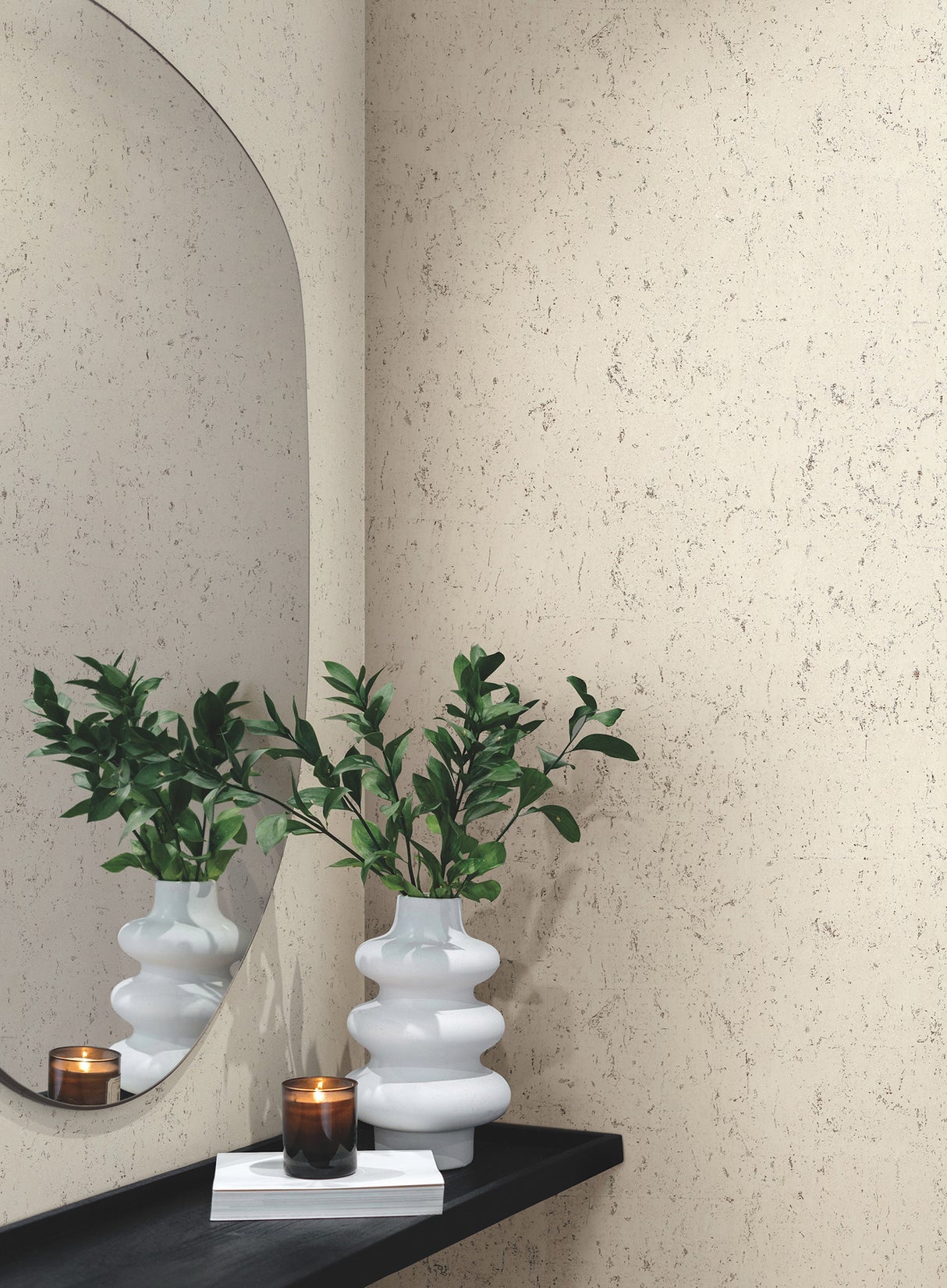 York EV3901 Cork Pale Grey & Silver Wallpaper