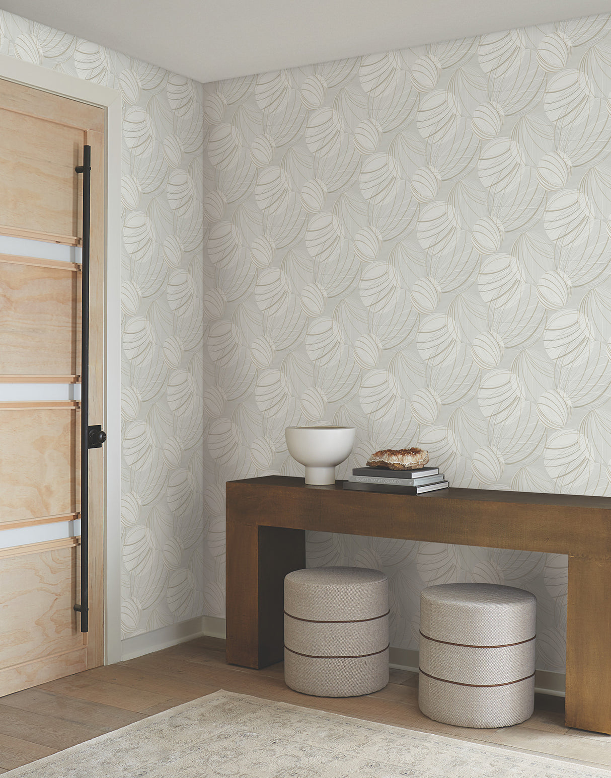 York EV3907 Floating Lanterns Light Grey Wallpaper