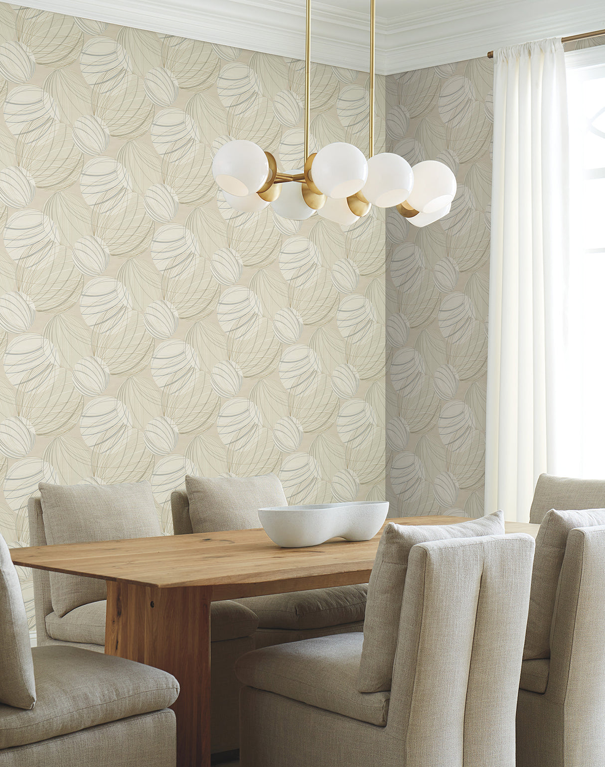 York EV3908 Floating Lanterns Taupe Wallpaper
