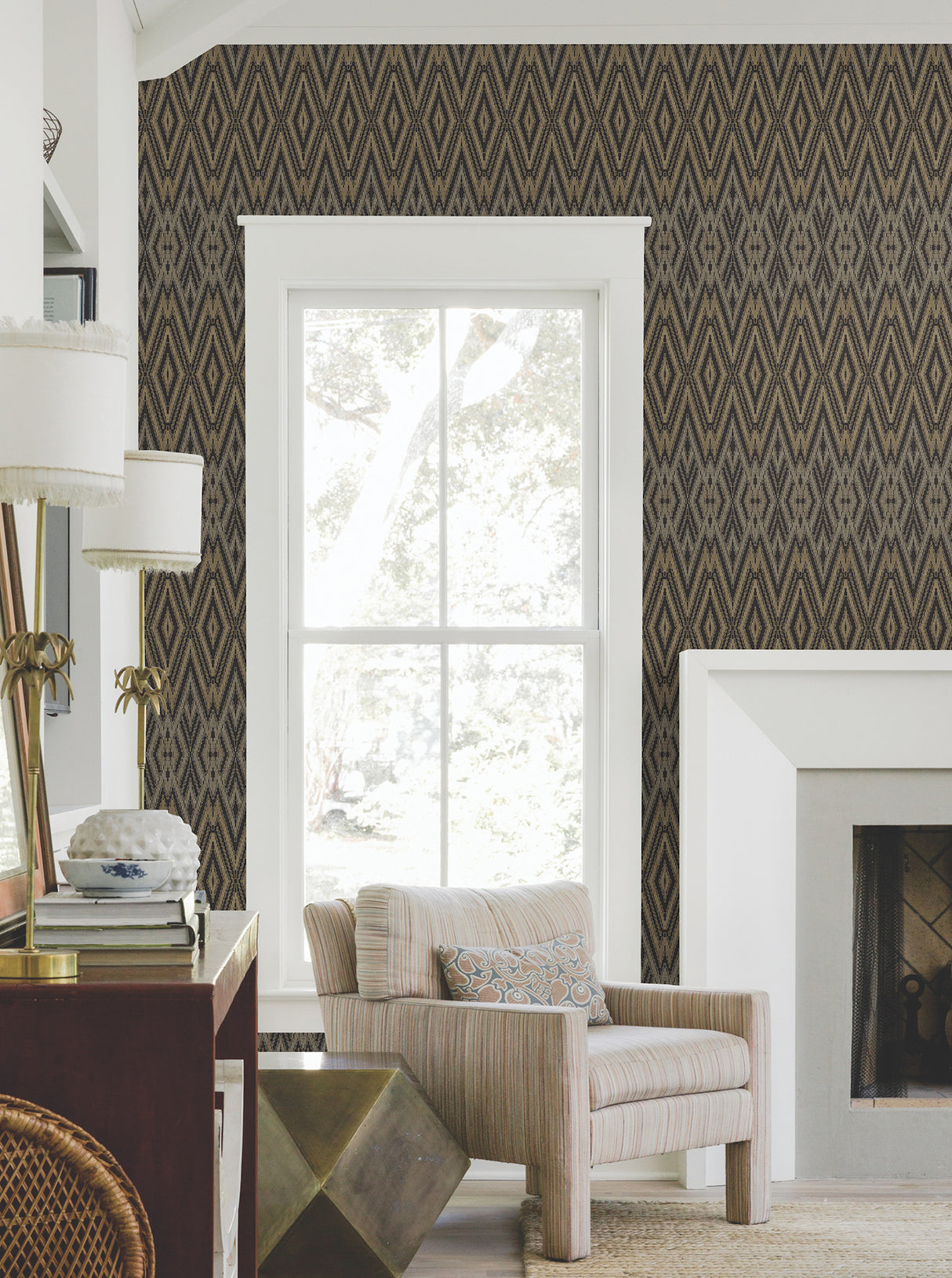 York EV3912 Diamond Marquise Black Wallpaper