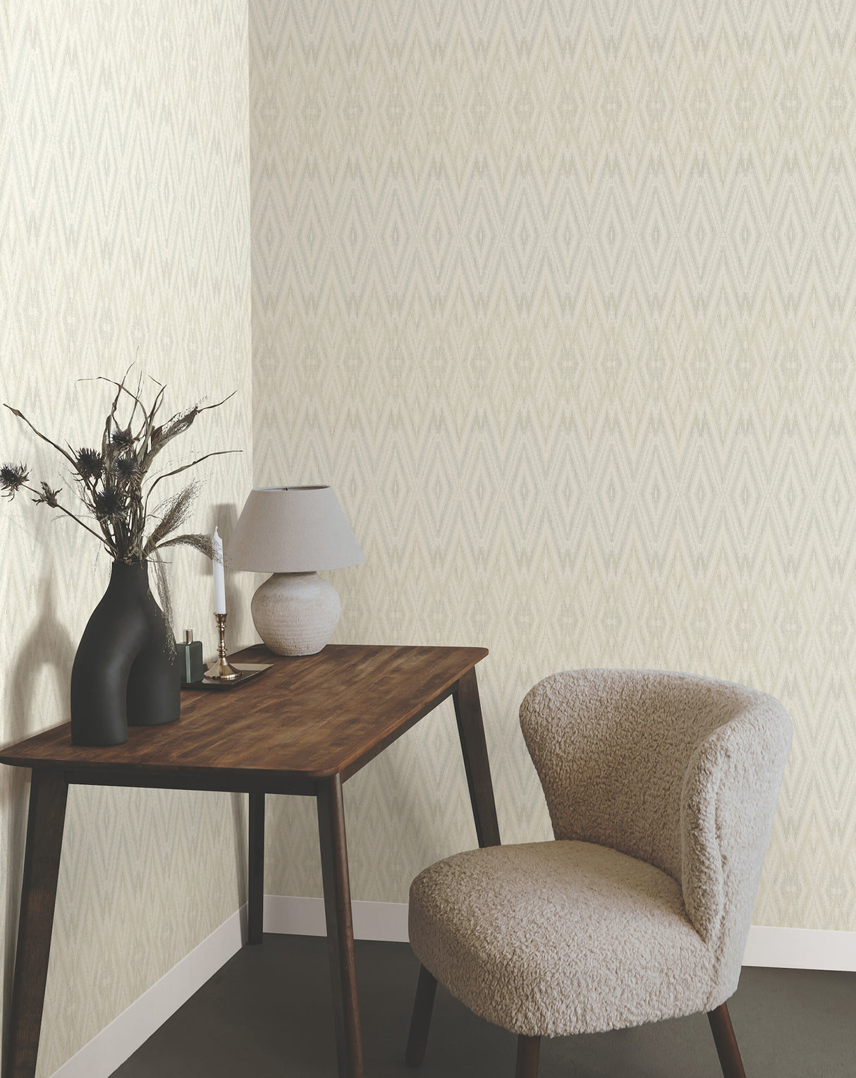York EV3913 Diamond Marquise Light Neutral Wallpaper