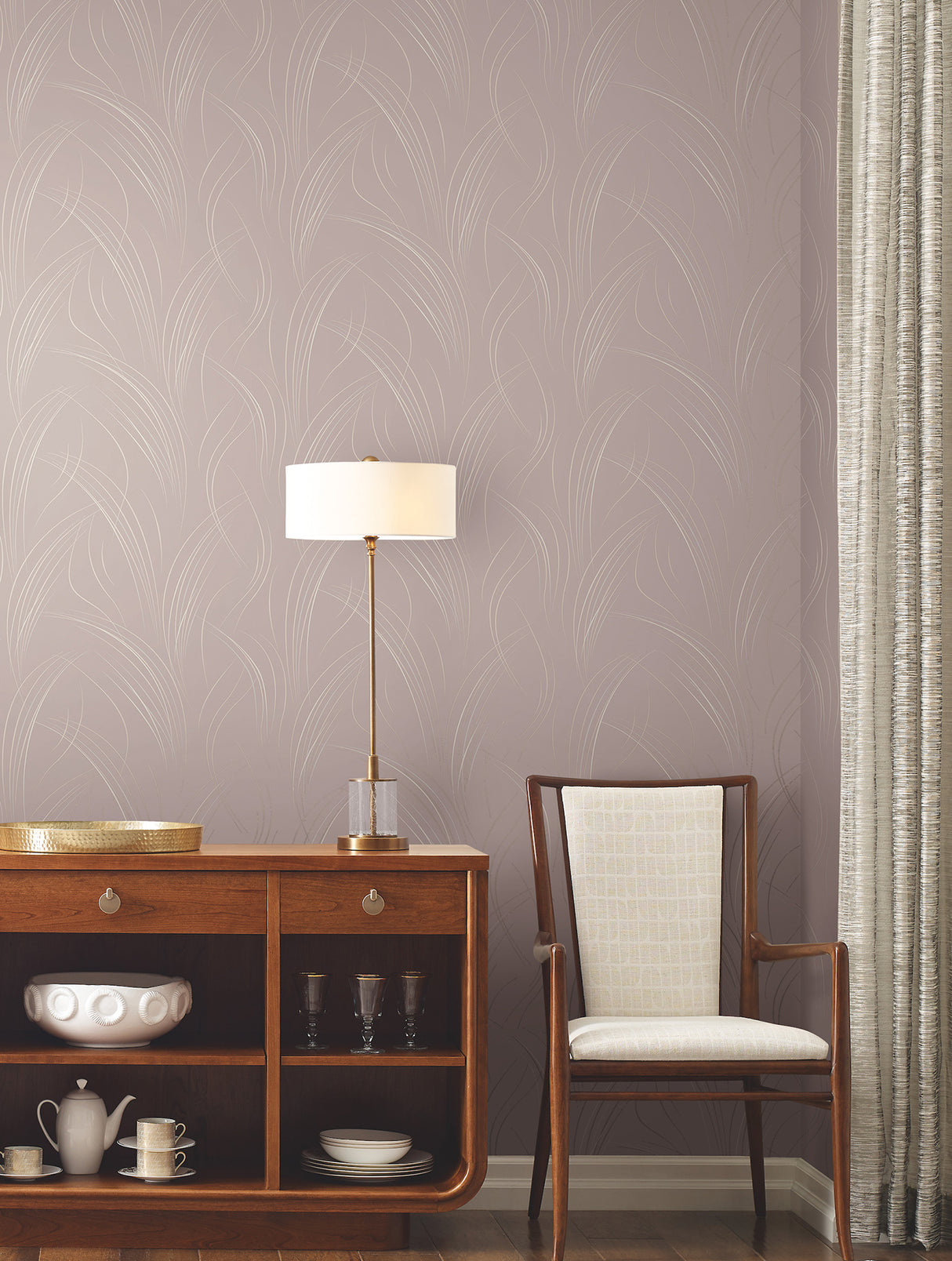 York EV3935 Graceful Wisp Lavender Wallpaper