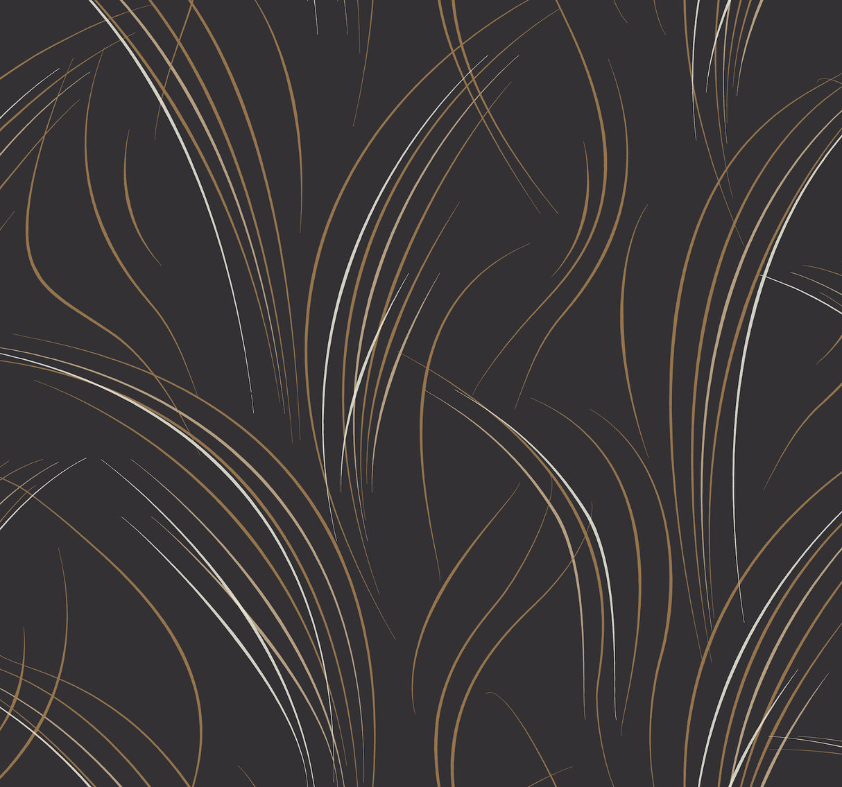 York EV3938 Graceful Wisp Black Wallpaper