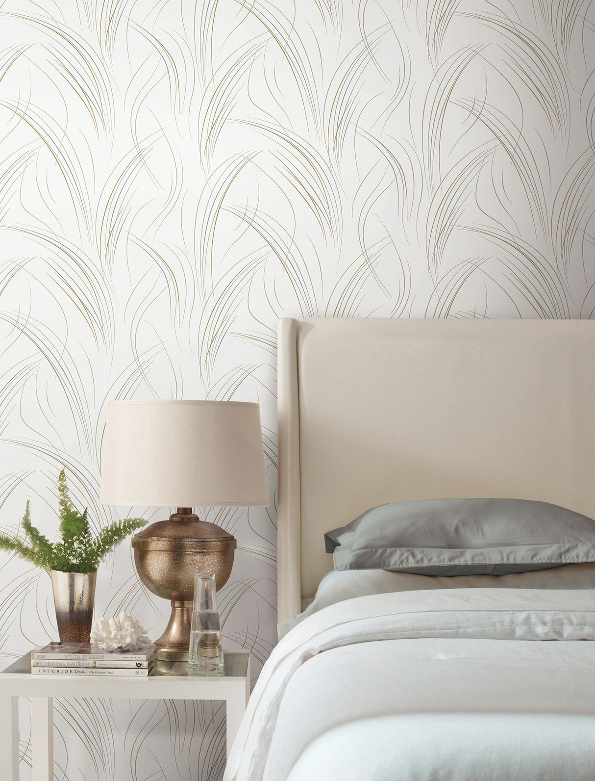 York EV3939 Graceful Wisp White Wallpaper