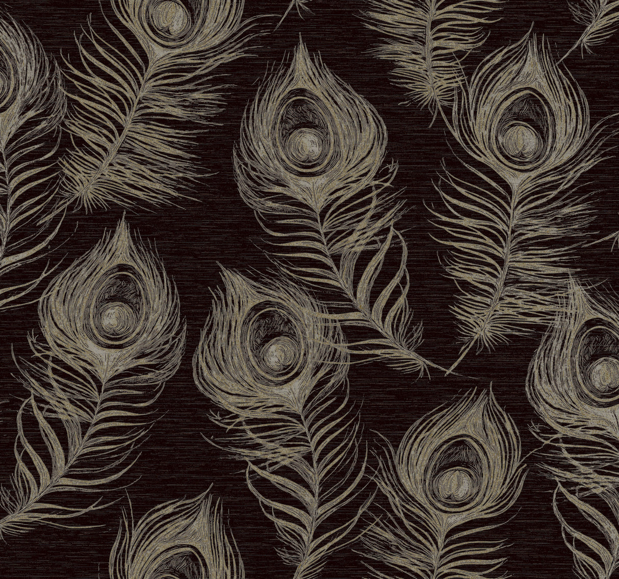 York EV3942 Regal Peacock Black Wallpaper