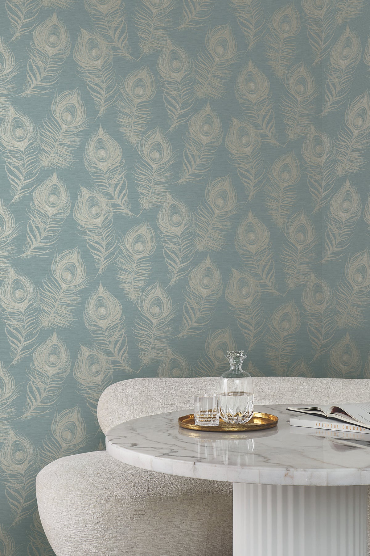 York EV3943 Regal Peacock Dark Teal Wallpaper