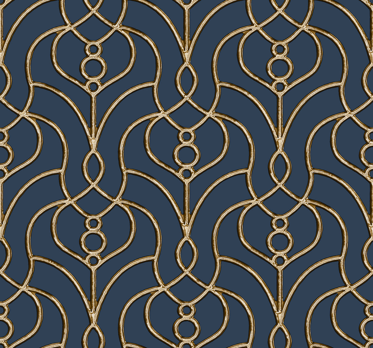 York EV3946 Divine Trellis Navy Wallpaper