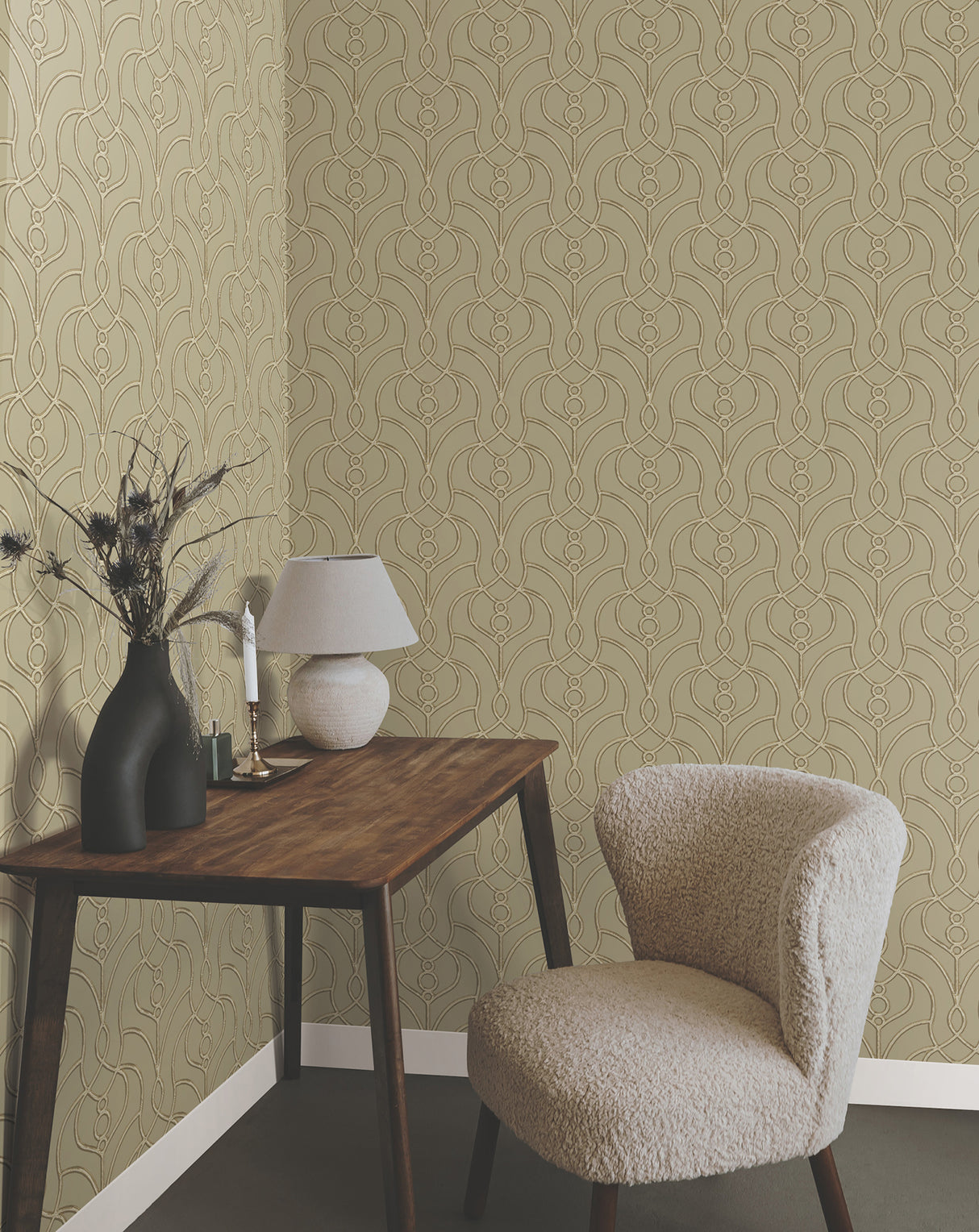 York EV3947 Divine Trellis Taupe Wallpaper