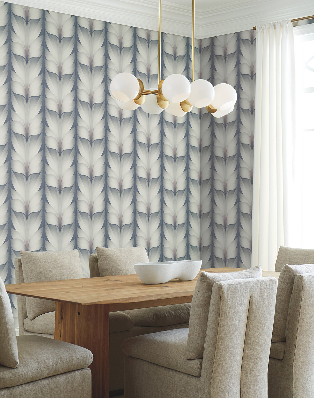 York EV3951 Lotus Light Stripe Steel Wallpaper