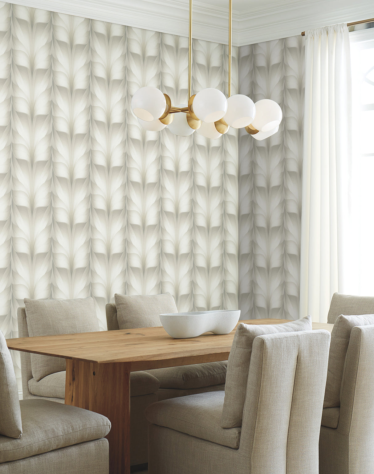 York EV3955 Lotus Light Stripe White Wallpaper