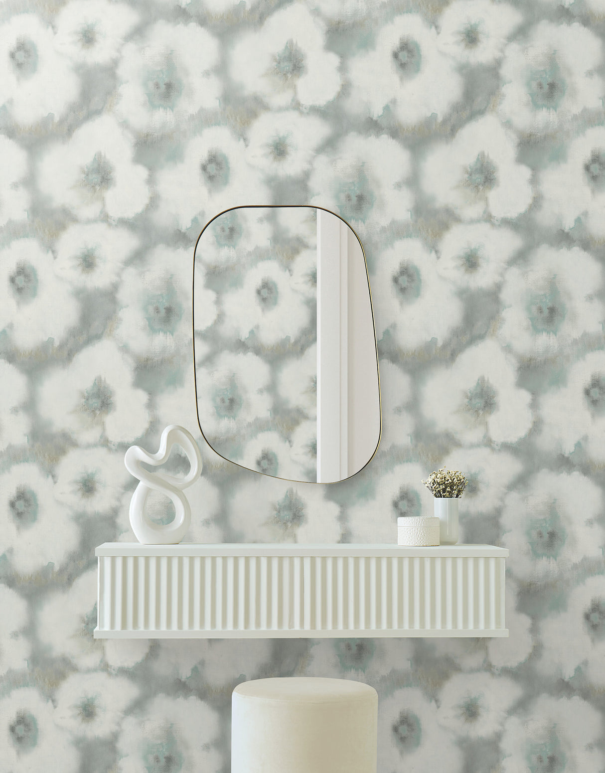 York EV3961 Blended Floral Aqua Wallpaper