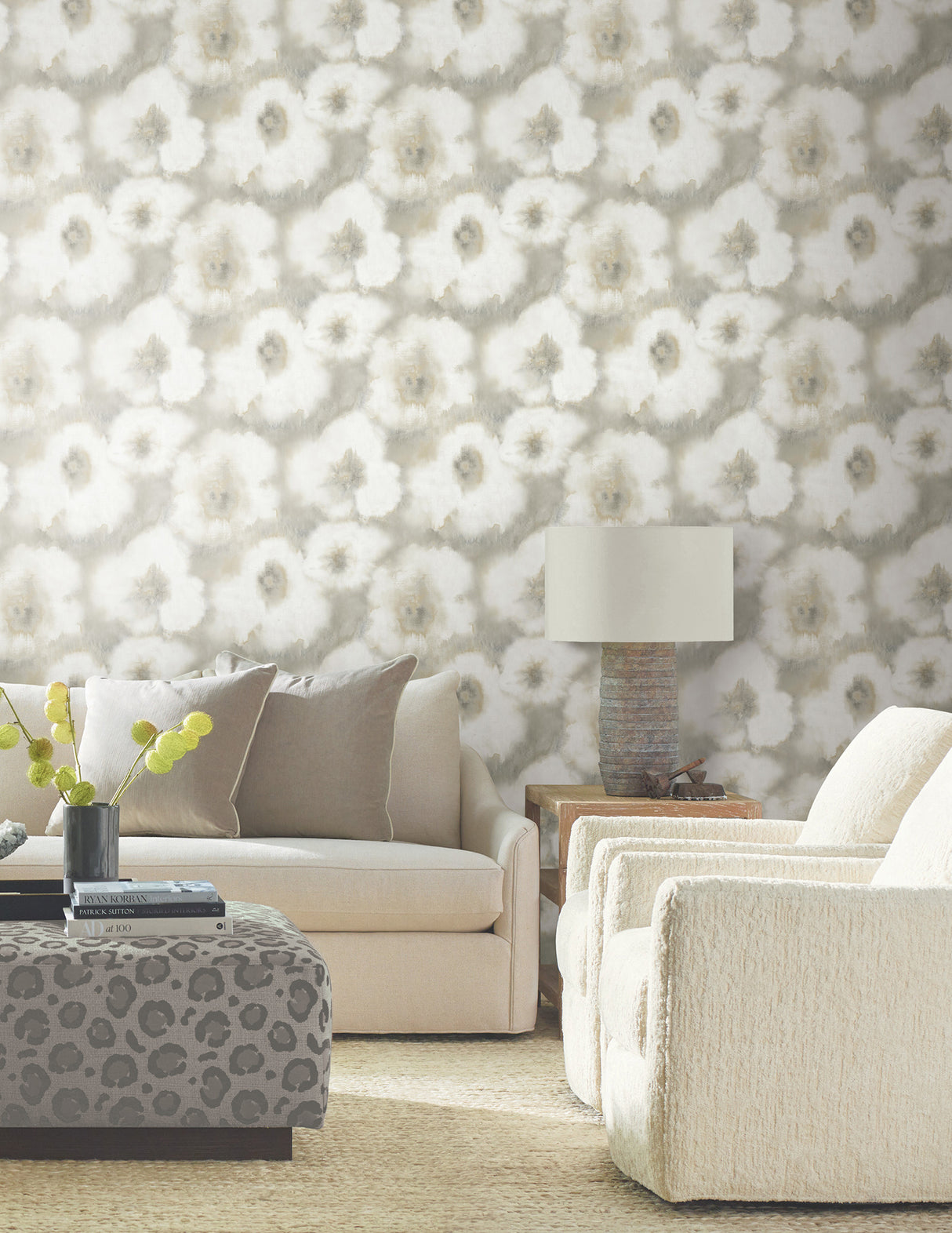 York EV3962 Blended Floral Neutral Wallpaper