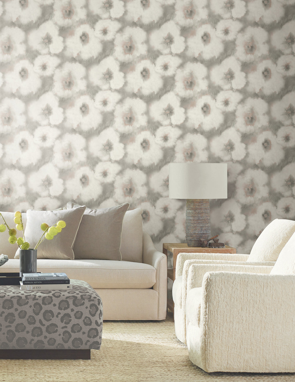 York EV3963 Blended Floral Clay Wallpaper