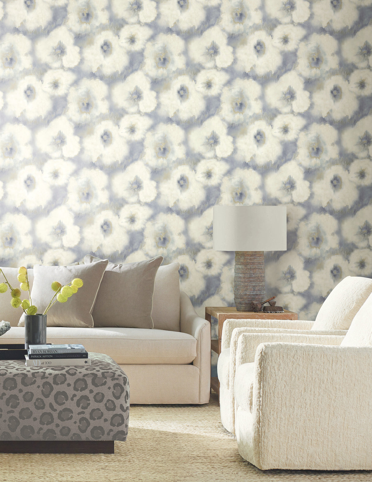 York EV3964 Blended Floral Blue Wallpaper