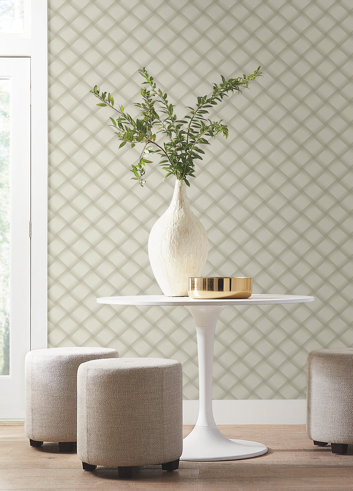 York EV3967 Bayside Basket Weave Neutral Wallpaper