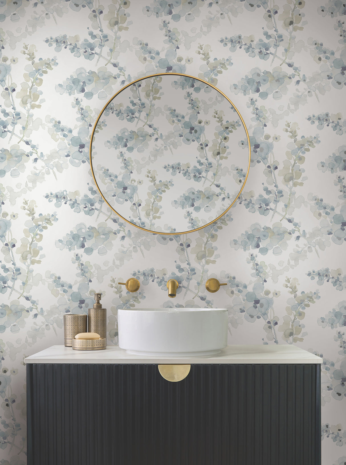 York EV3974 Blossom Fling Blue Wallpaper