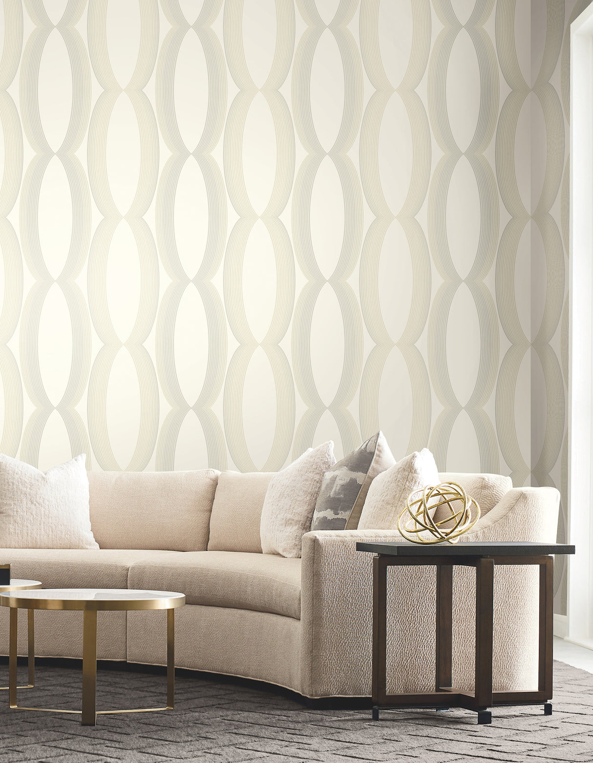 York EV3981 Progression Ogee White Wallpaper