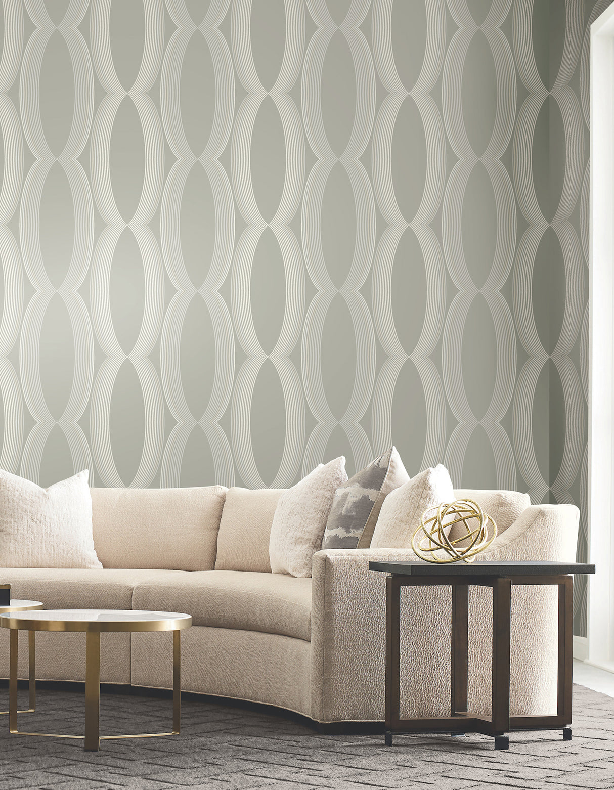 York EV3983 Progression Ogee Light Neutral Wallpaper