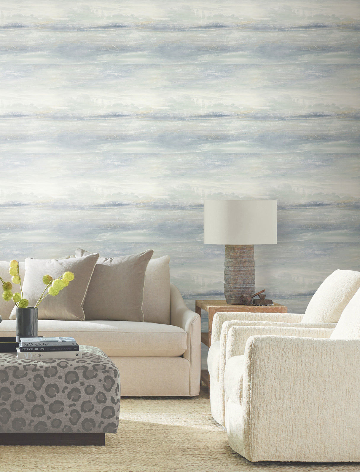 York EV3988 Soothing Mists Scenic Blue Oasis Wallpaper