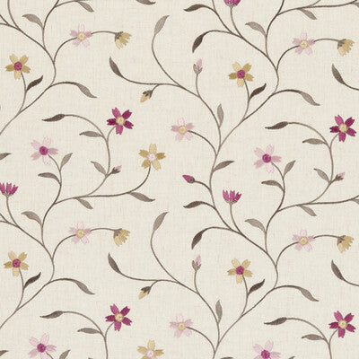 CLARKE AND CLARKE F0599/05.CAC.0 MELLOR RASPBERRY Fabric - Eade's Wallpaper